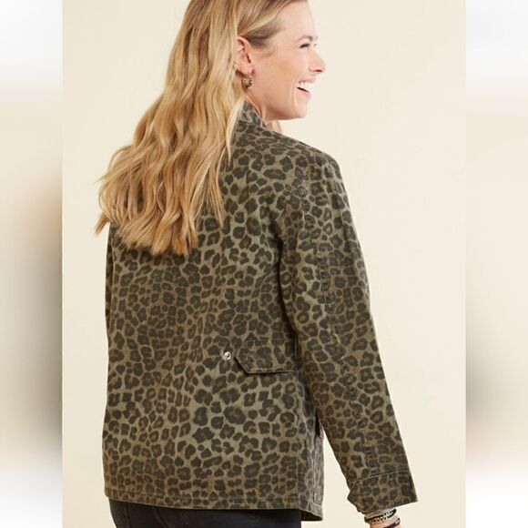 Good American green leopard utility jacket - Picture 10 of 11